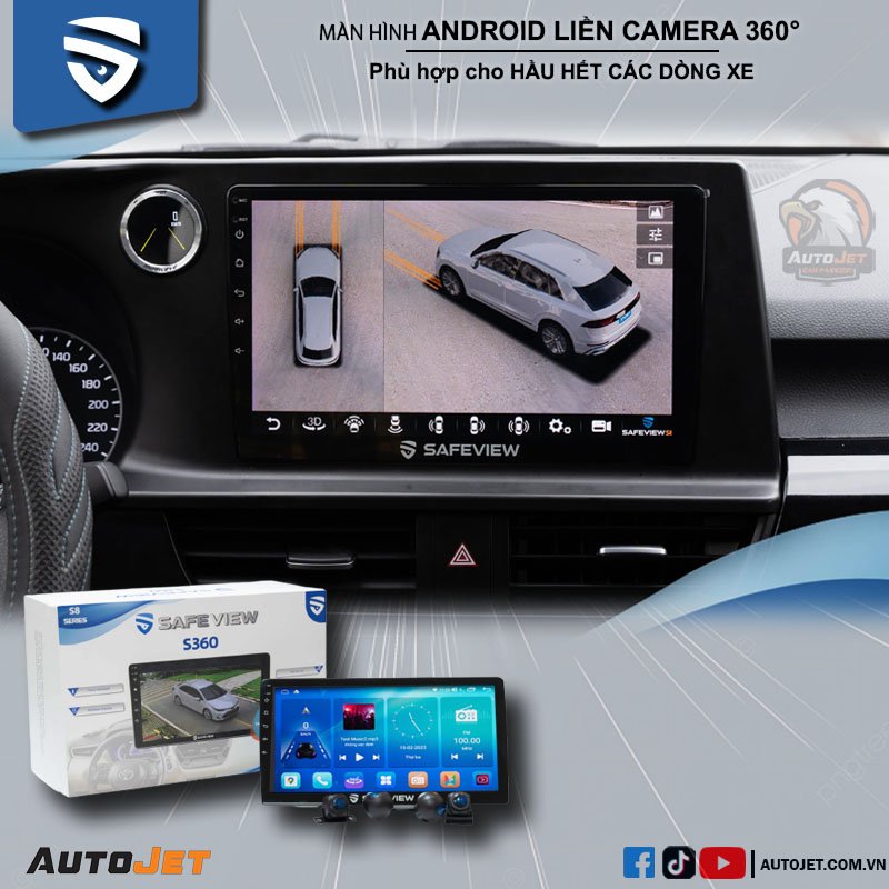 MÀN HÌNH ANDROID LIỀN CAM360 SAFEVIEW S8-4