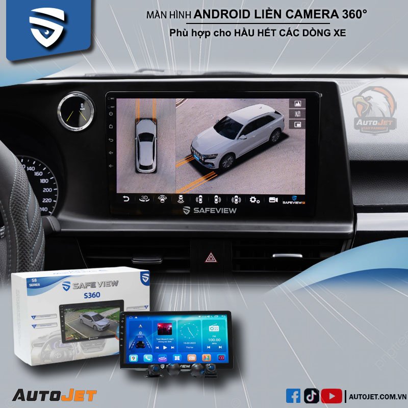 MÀN HÌNH ANDROID LIỀN CAM360 SAFEVIEW S8-6